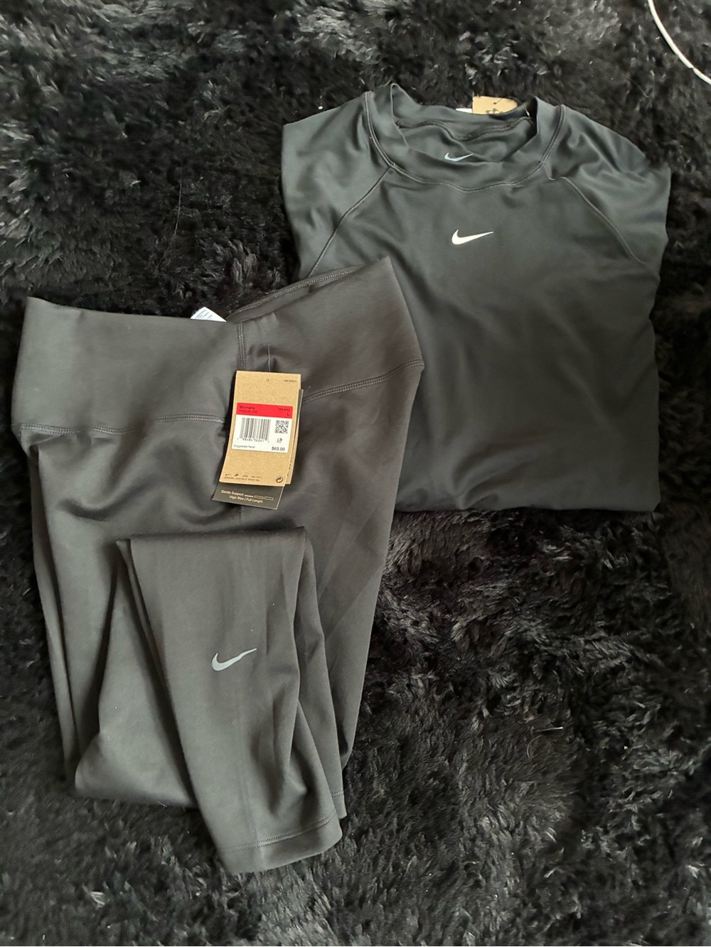 Nike Black Women's Dri-FIT Long Sleeve Top & Leggings Set